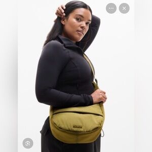 Athleta All About Sheen Olive Green Crossbody Bag